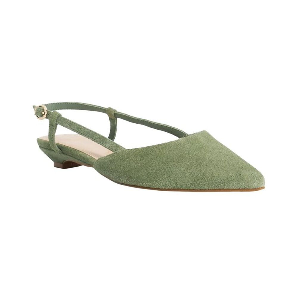 Dune London Homie Suede Point Slingabck, Green